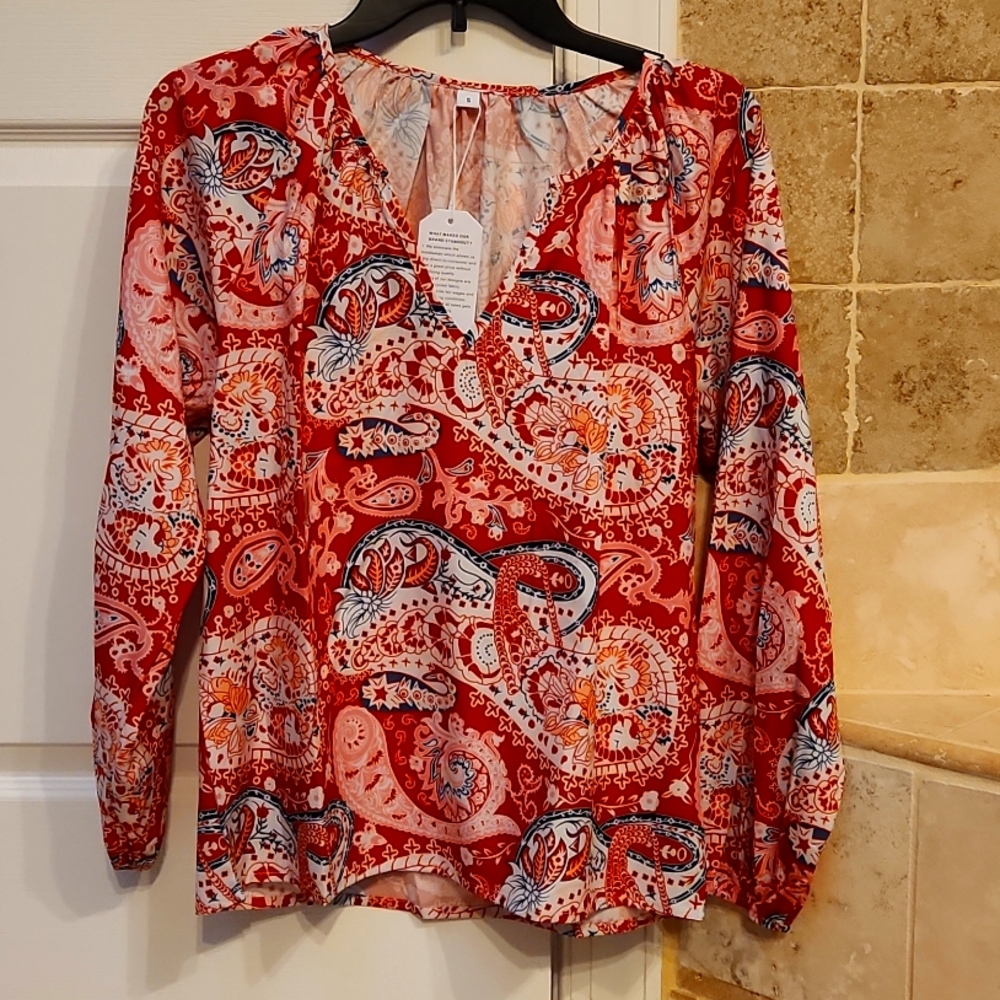 Womens bright and beautiful blouse.
